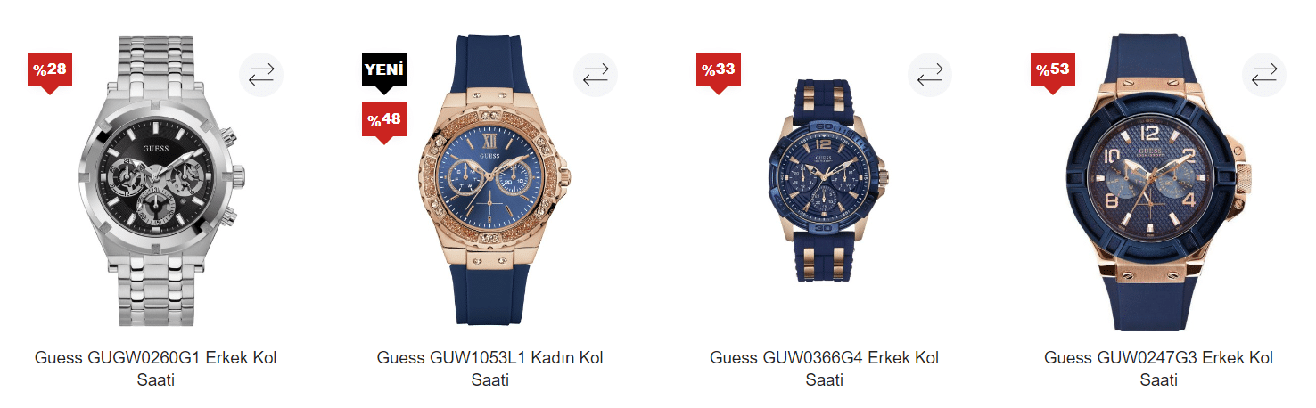 Guess kol ve Guess güneş gözlüğü