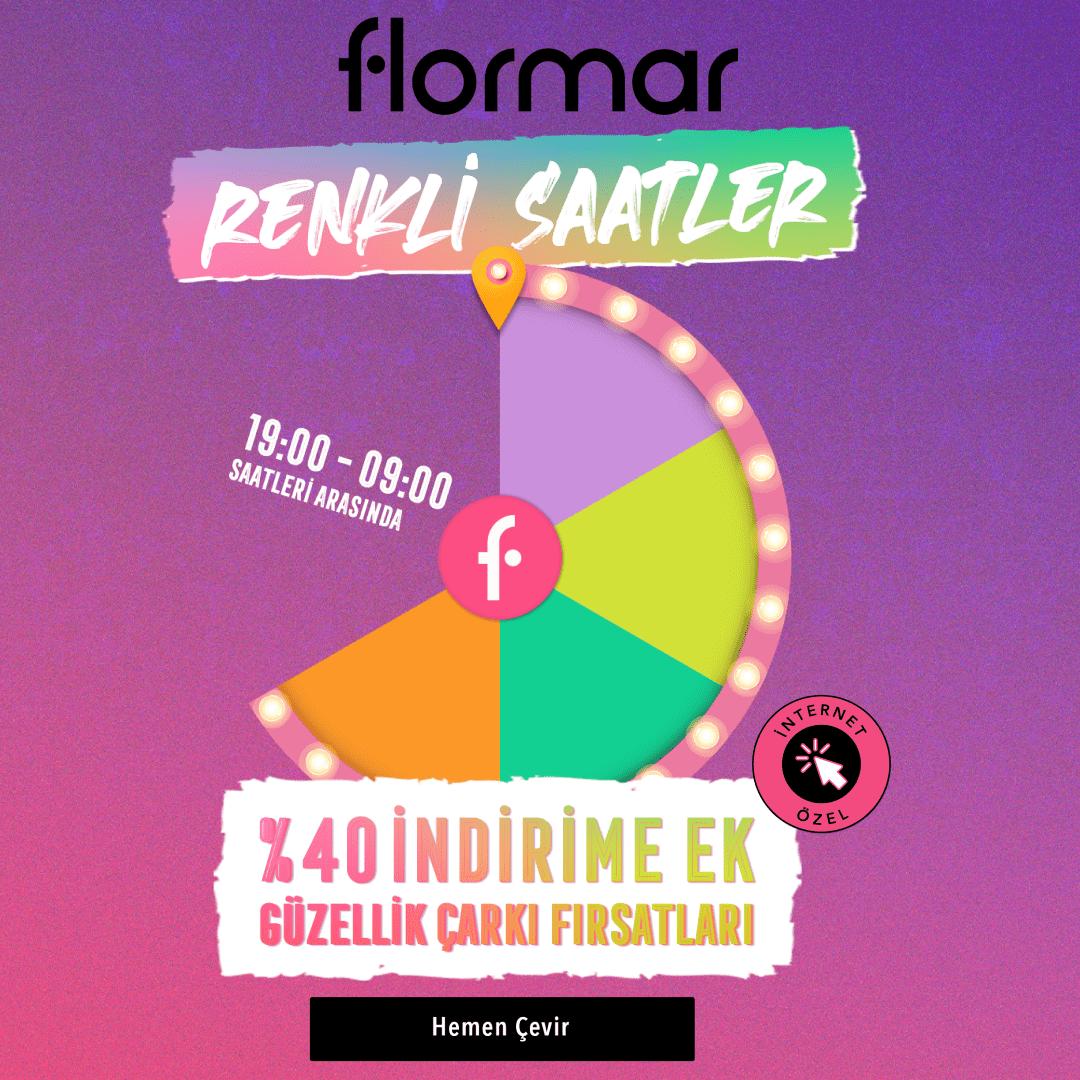 Flormar Renkli Saatler, %40 İndirime Ek Hediye Çarkı Fırsatları!