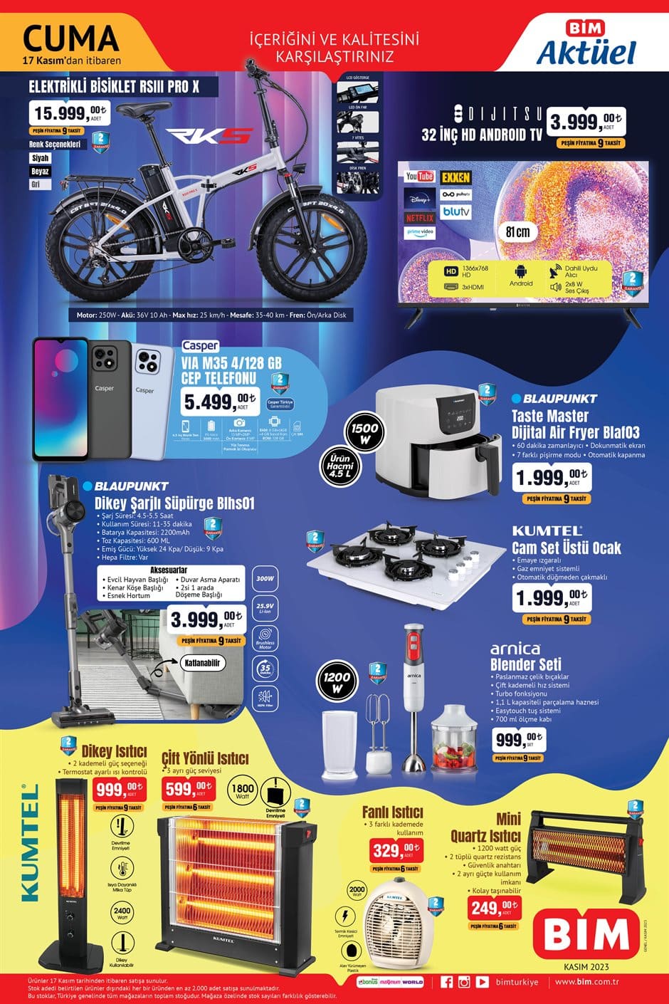 17 Kasım Cuma Bim Kataloğu