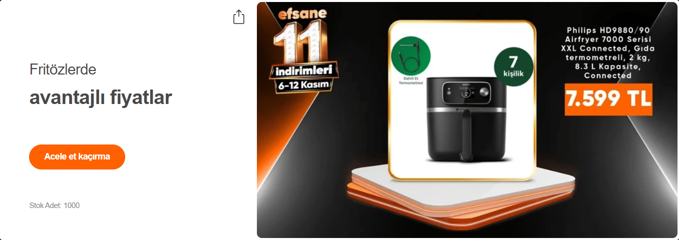 Airfryerlarda Efsane 11 Fırsatları