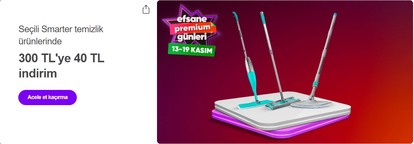 Hepsi Burada'da Smarter Ürünlerinde 300 TL'ye 40 TL İndirim
