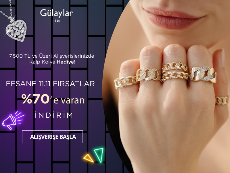 Gülaylar’da Net %70 İndirim - 7.500 TL ve Üzeri Alışverişlerinizde Kalp Kolye Hediye!