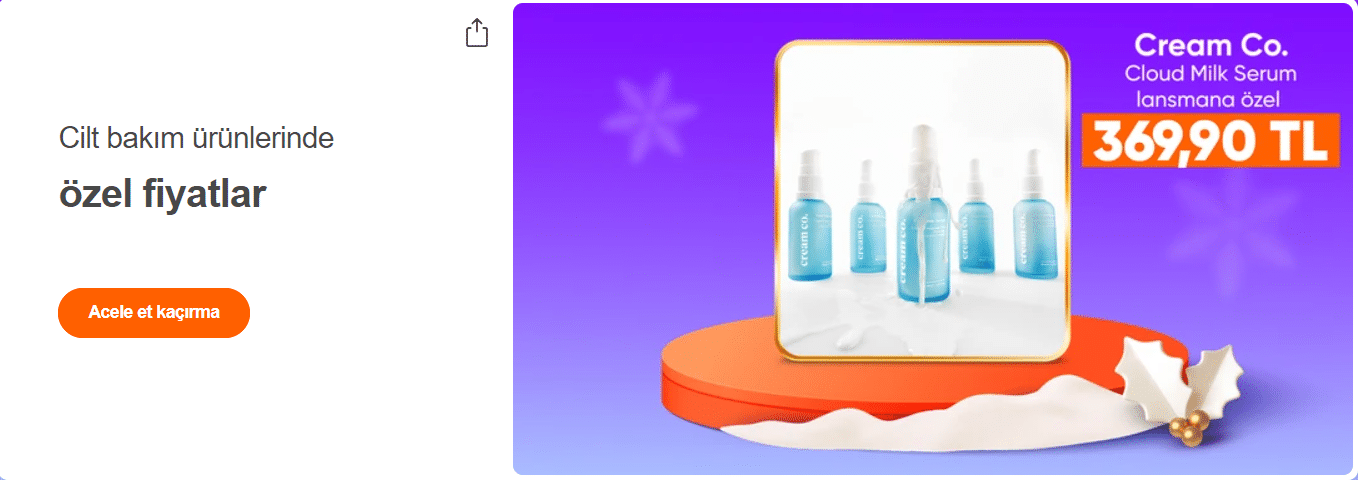 Hepsi Burada'da Cream Co. Cilt Bakım Ürünleri İndirimi