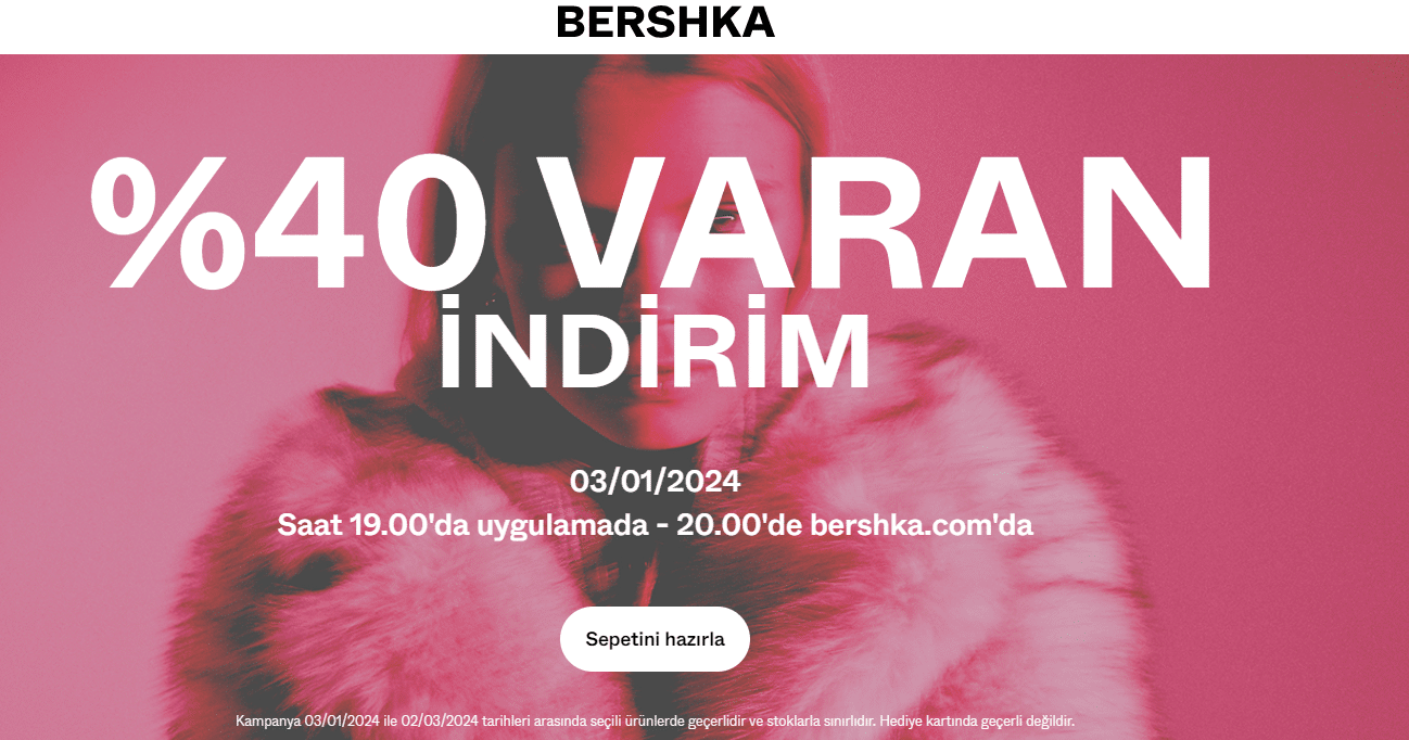 Bershka'da %40 İndirim Fırsatı